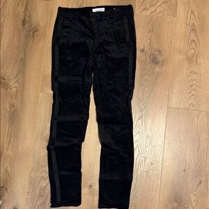 Loft Black Velvet Tuxedo Stripe Pants